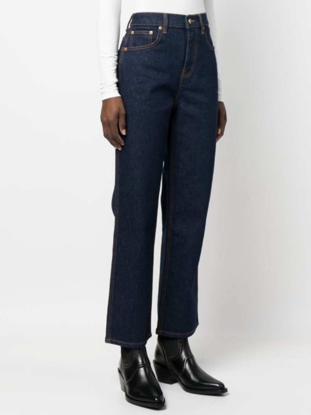 Tory Burch High-Rise Straight Leg Jeans w/Tags Size: 27 - Picture 2 of 9
